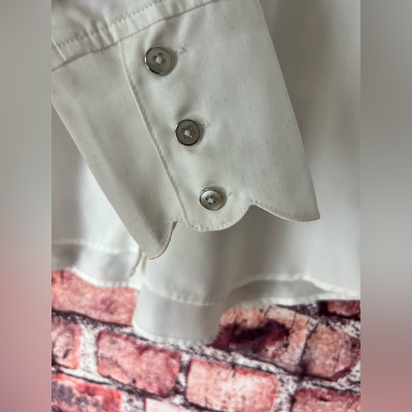 7 For All Mankind White Button Down Shirt with Black Tie NWT - Picture 4 of 7